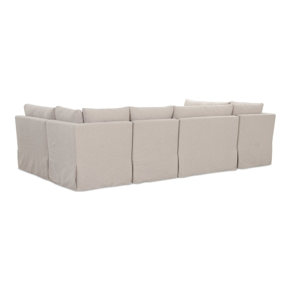 Moes Home - Fable Slipcover Dining Banquette U-Shape Beige 121 in. - OA-1071-34 view 2