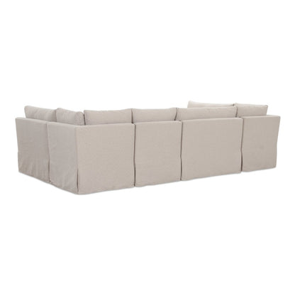 Moes Home - Fable Slipcover Dining Banquette U-Shape Beige 121 in. - OA-1071-34 view 2