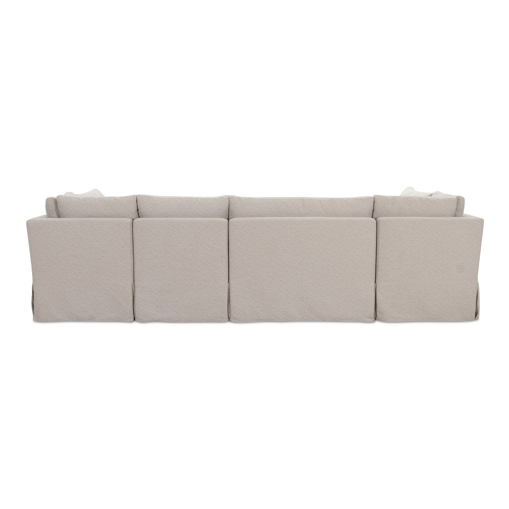Moes Home - Fable Slipcover Dining Banquette U-Shape Beige 121 in. - OA-1071-34 view 4