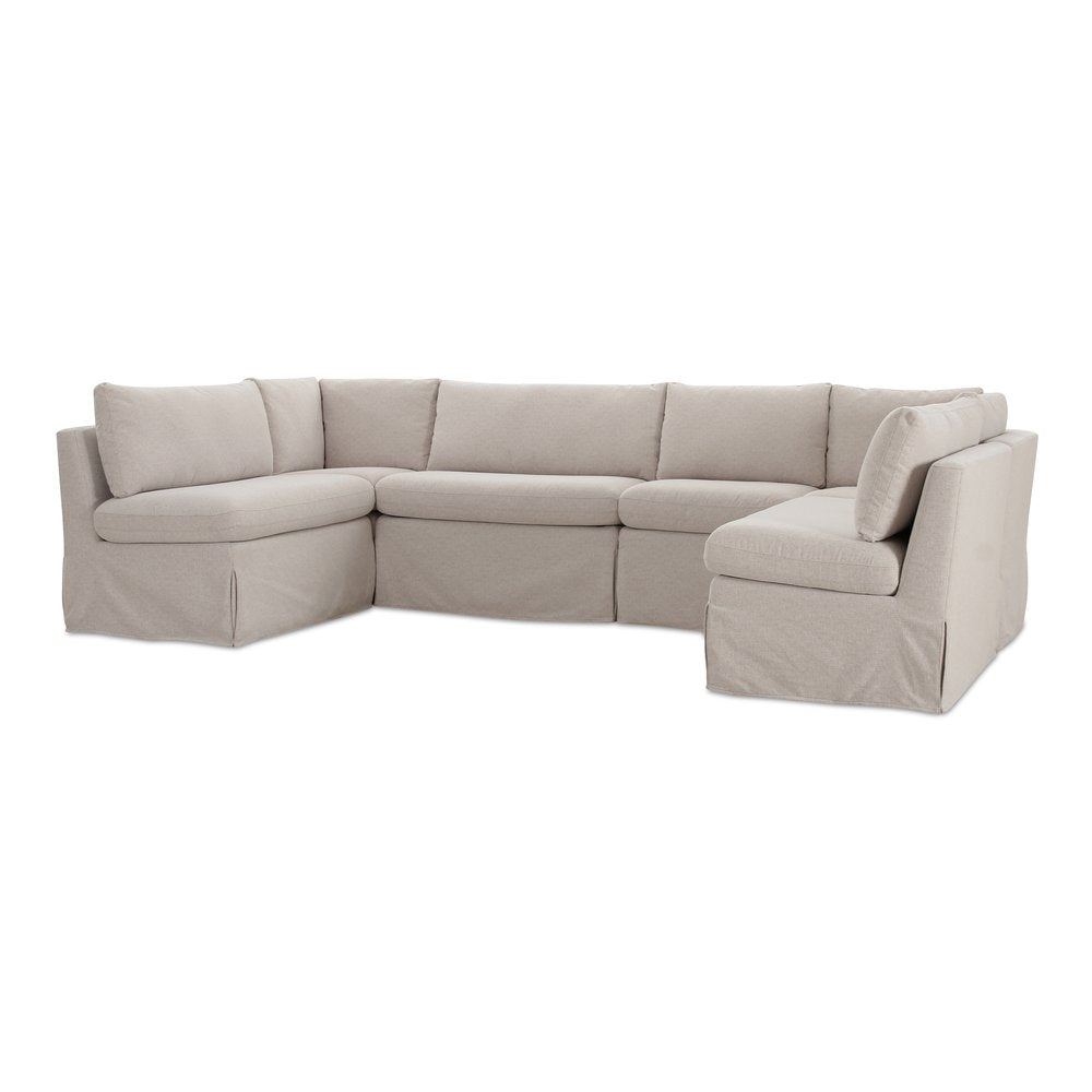 Moes Home - Fable Slipcover Dining Banquette U-Shape Beige 121 in. - OA-1071-34 view 5
