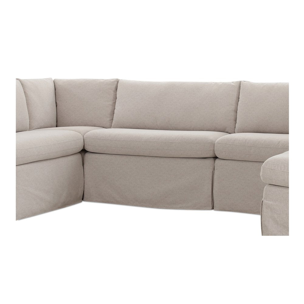 Moes Home - Fable Slipcover Dining Banquette U-Shape Beige 121 in. - OA-1071-34 view 6