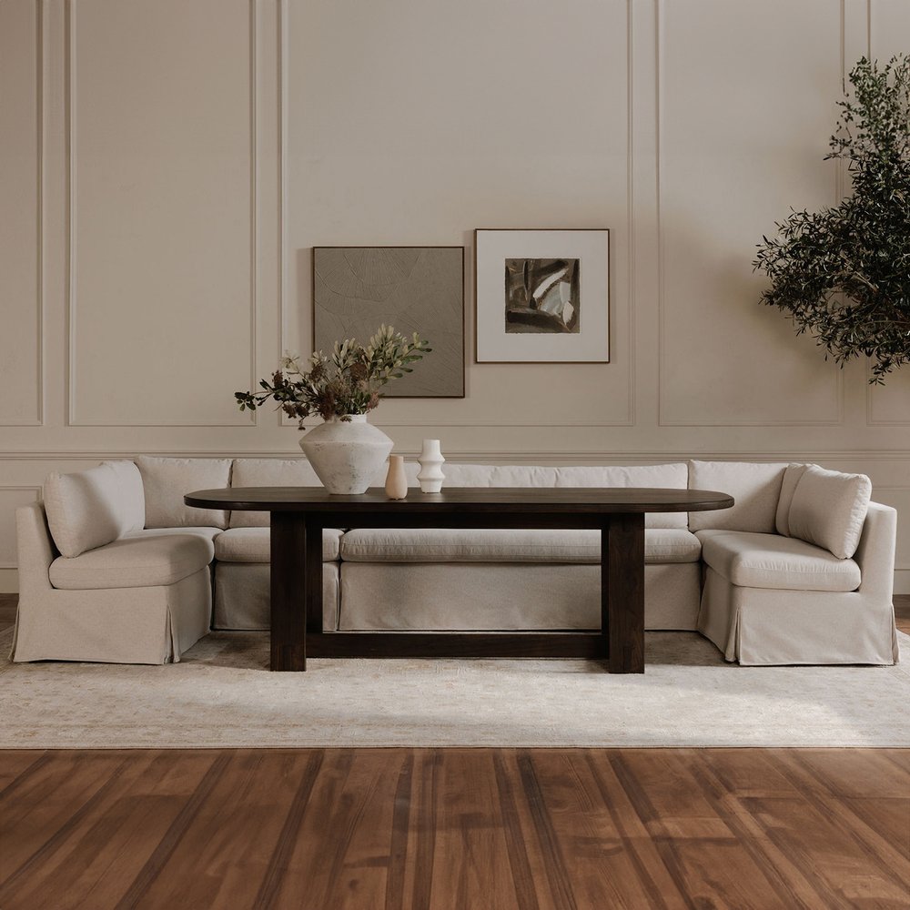 Moes Home - Fable Slipcover Dining Banquette U-Shape Beige 121 in. - OA-1071-34 view 10