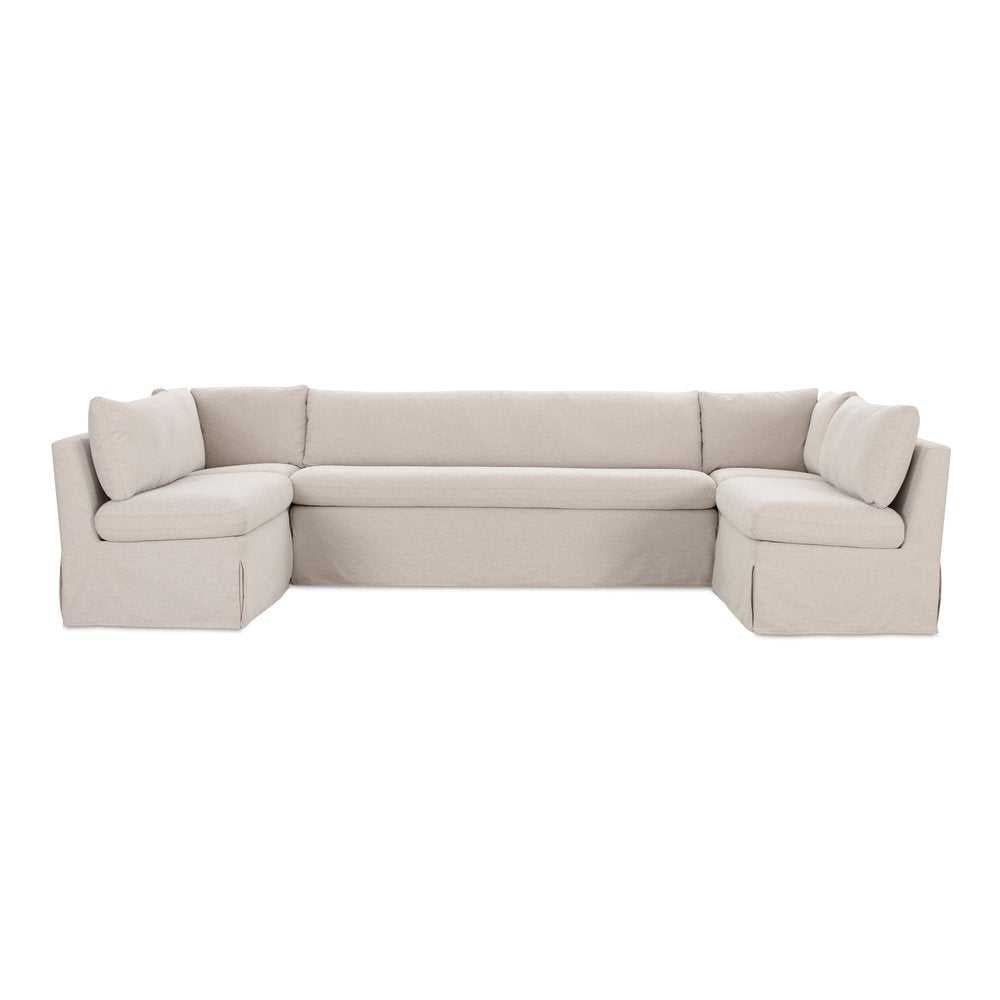 Moes Home - Fable Slipcover Dining Banquette U-Shape Beige 129 in. - OA-1072-34 view 1