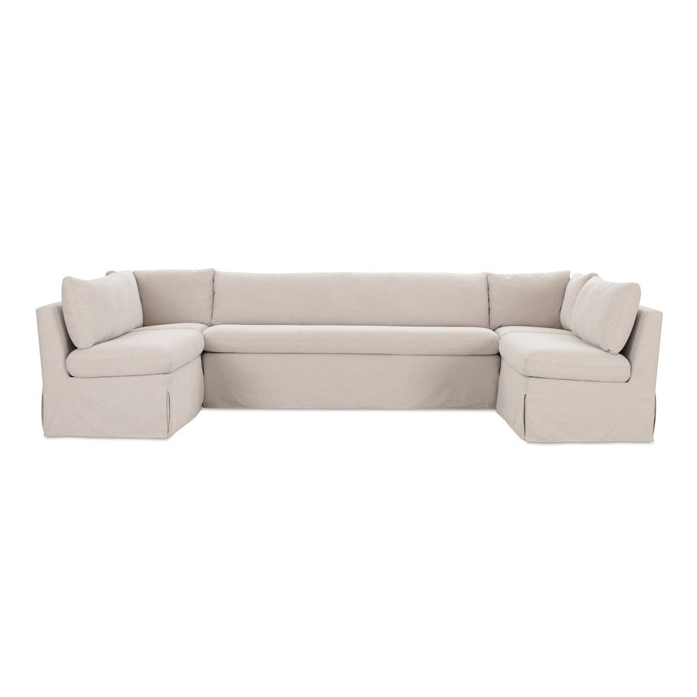 Moes Home - Fable Slipcover Dining Banquette U-Shape Beige 129 in. - OA-1072-34 view 1