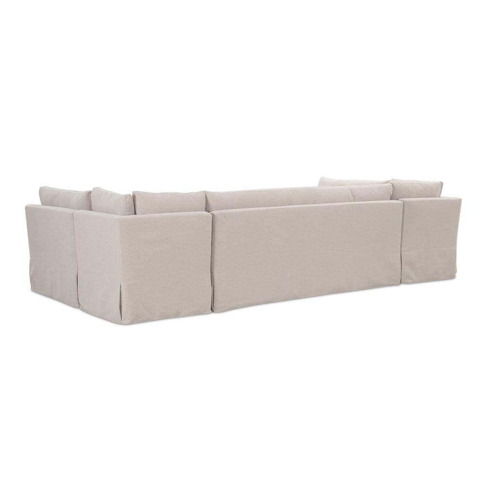 Moes Home - Fable Slipcover Dining Banquette U-Shape Beige 129 in. - OA-1072-34 view 2