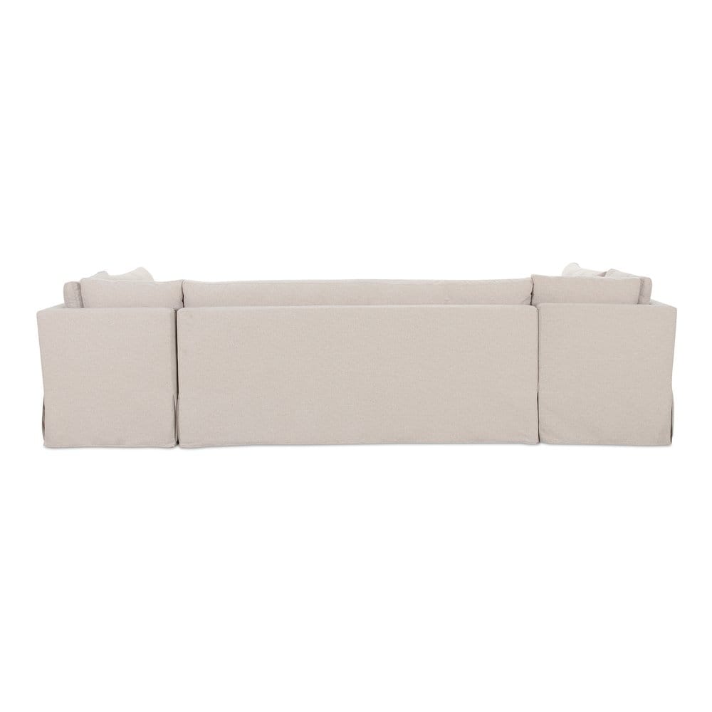 Moes Home - Fable Slipcover Dining Banquette U-Shape Beige 129 in. - OA-1072-34 view 4