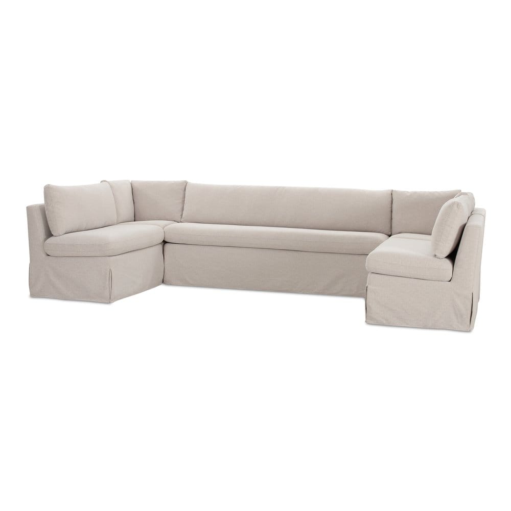 Moes Home - Fable Slipcover Dining Banquette U-Shape Beige 129 in. - OA-1072-34 view 5