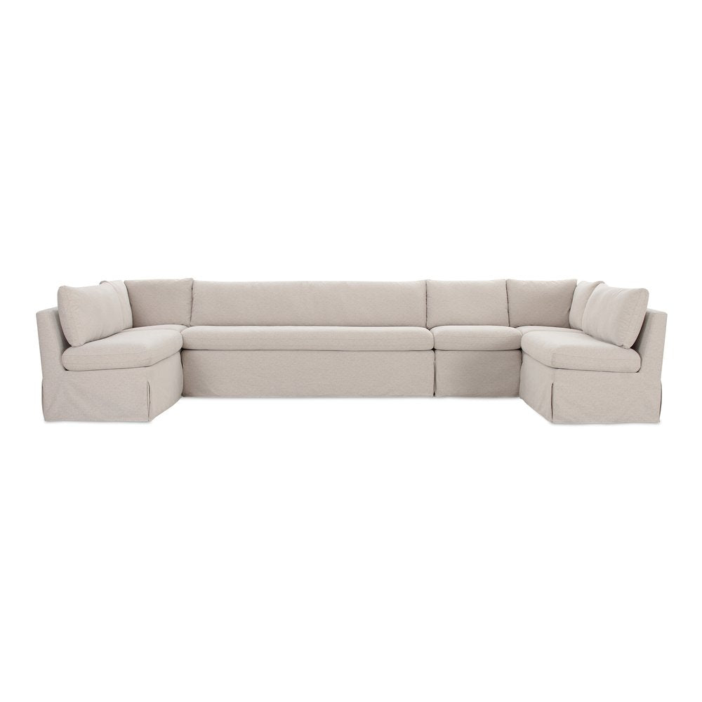 Moes Home - Fable Slipcover Dining Banquette U-Shape Beige 154 in. - OA-1073-34 view 1