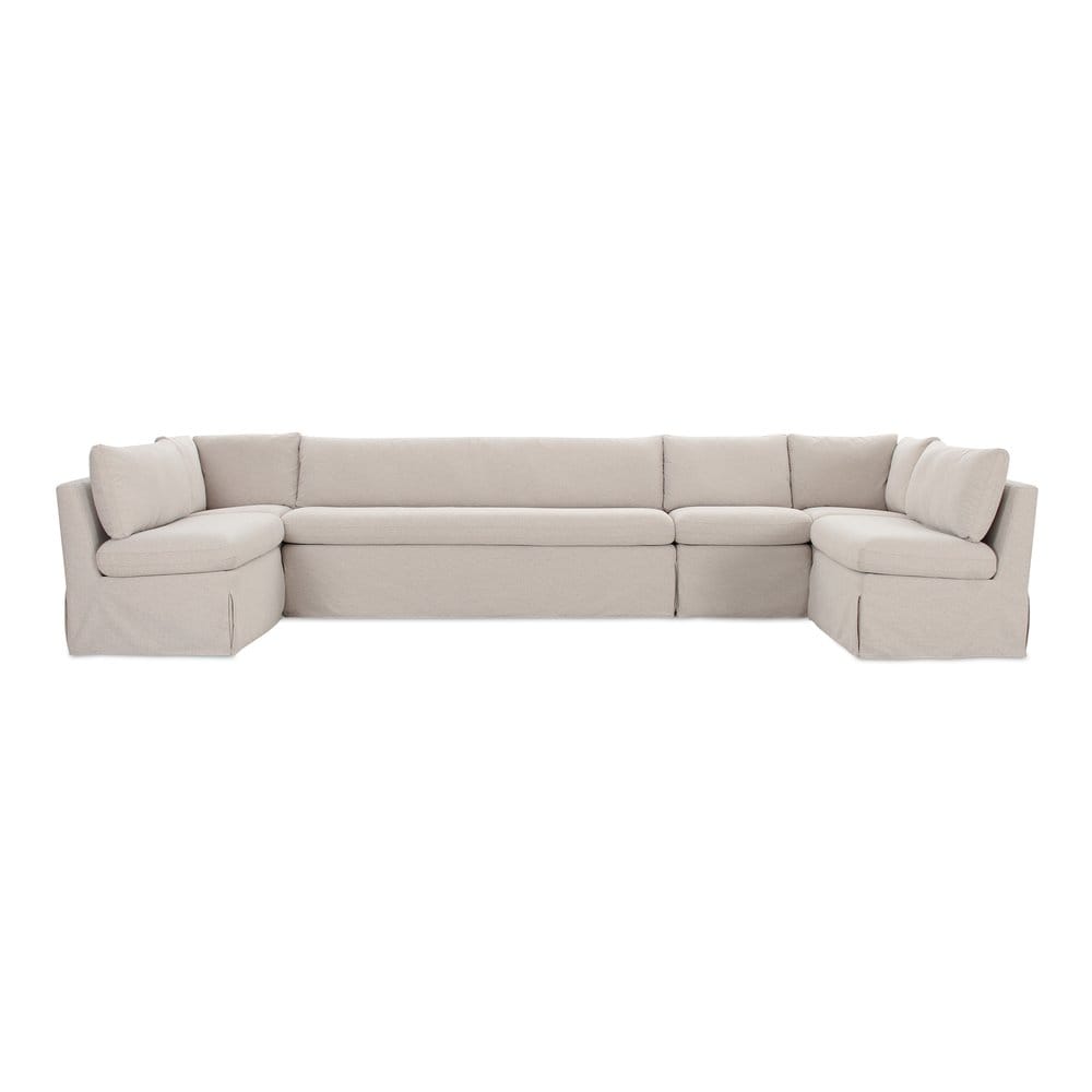 Moes Home - Fable Slipcover Dining Banquette U-Shape Beige 154 in. - OA-1073-34 view 1