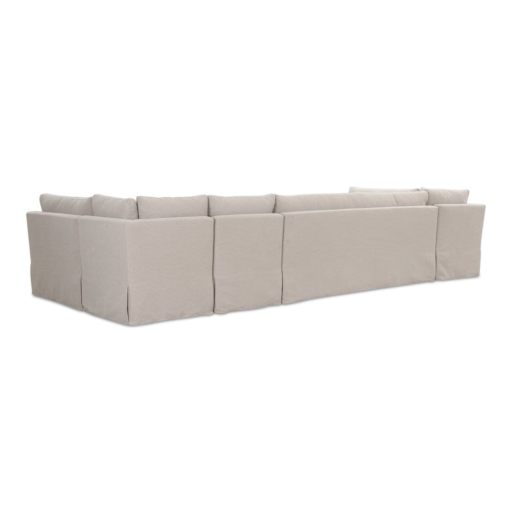 Moes Home - Fable Slipcover Dining Banquette U-Shape Beige 154 in. - OA-1073-34 view 2