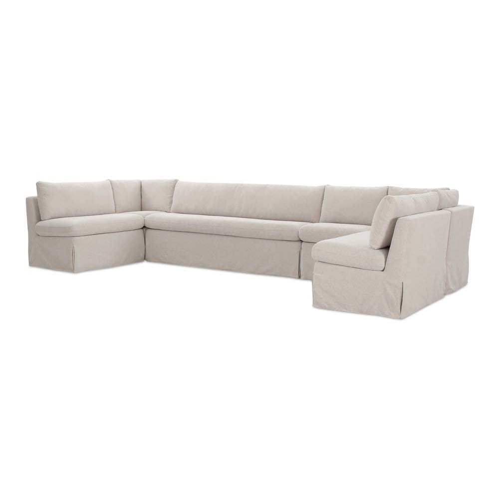 Moes Home - Fable Slipcover Dining Banquette U-Shape Beige 154 in. - OA-1073-34 view 5