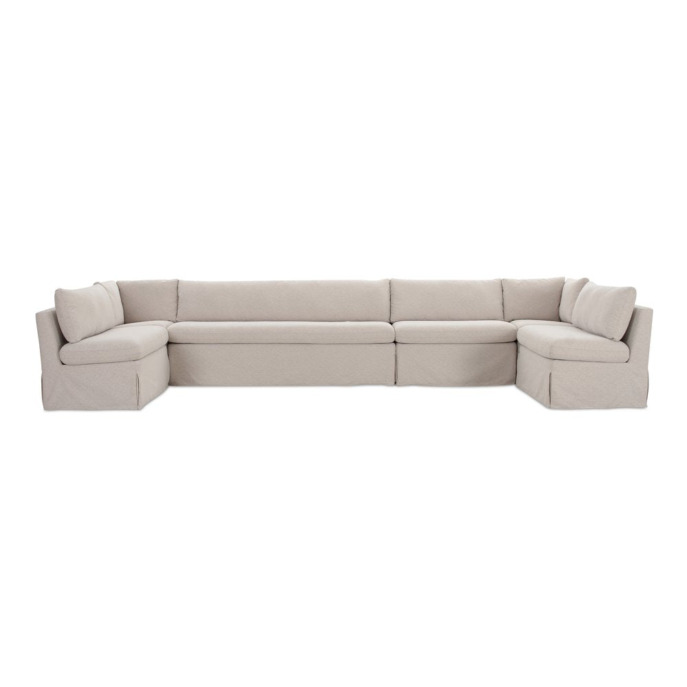 Moes Home - Fable Slipcover Dining Banquette U-Shape Beige 168 in. - OA-1066-34 view 1