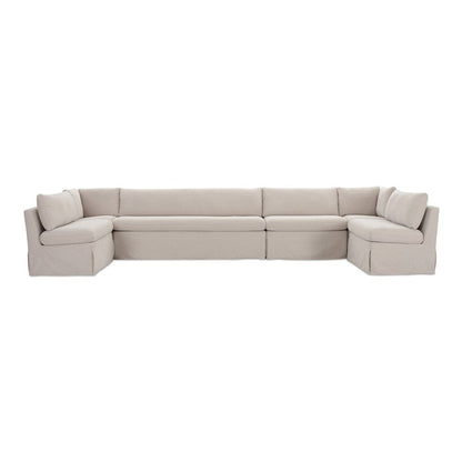 Moes Home - Fable Slipcover Dining Banquette U-Shape Beige 168 in. - OA-1066-34 view 1
