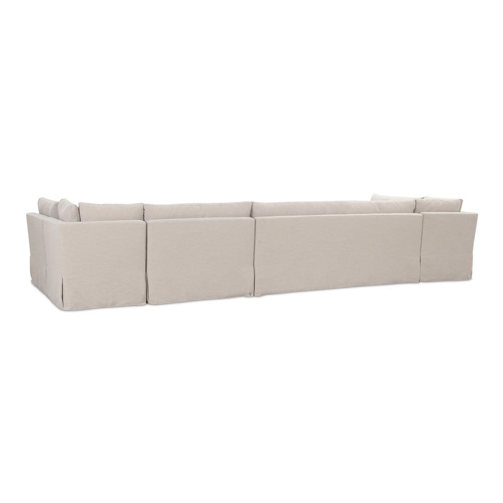 Moes Home - Fable Slipcover Dining Banquette U-Shape Beige 168 in. - OA-1066-34 view 2