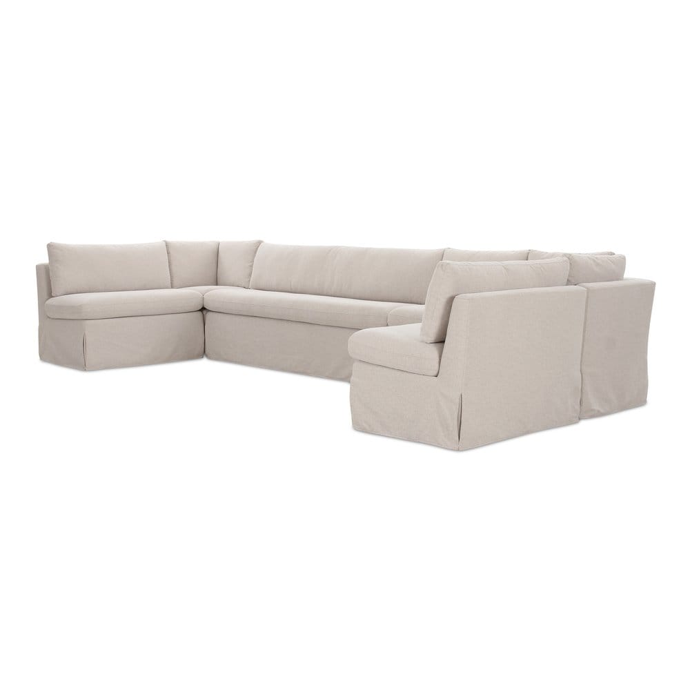 Moes Home - Fable Slipcover Dining Banquette U-Shape Beige 168 in. - OA-1066-34 view 5