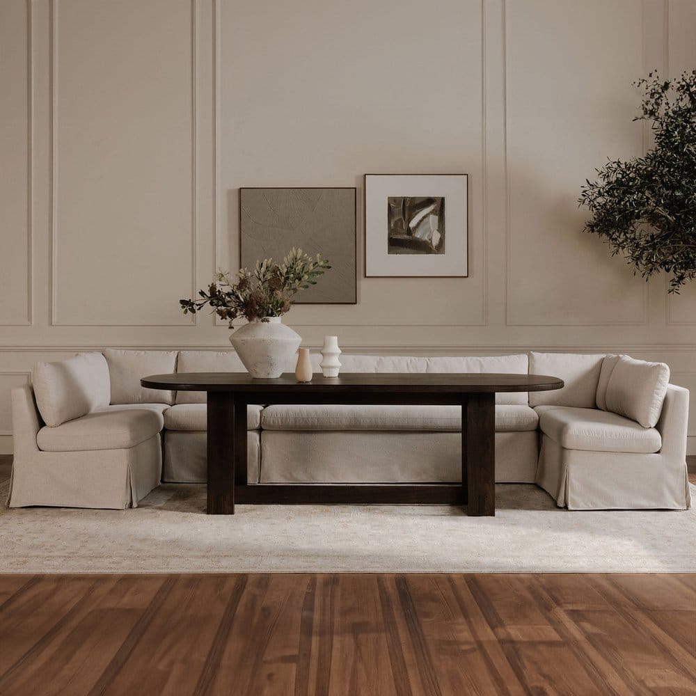 Moes Home - Fable Slipcover Dining Banquette U-Shape Beige 168 in. - OA-1066-34 view 10