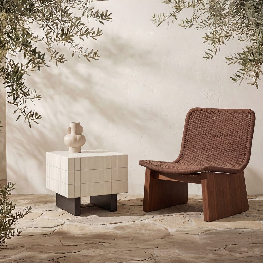 Moes Home - Farren Outdoor Side Table Cream - SC-1007-05 view 7
