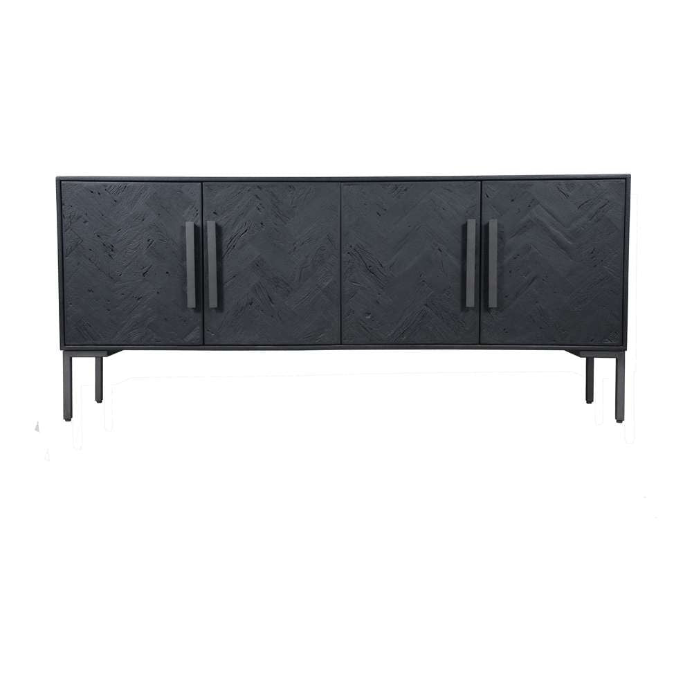 Moes Home - Fishbone Sideboard Black - QM-1003-02 veiw 1