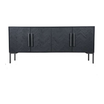 Moes Home - Fishbone Sideboard Black - QM-1003-02 veiw 1