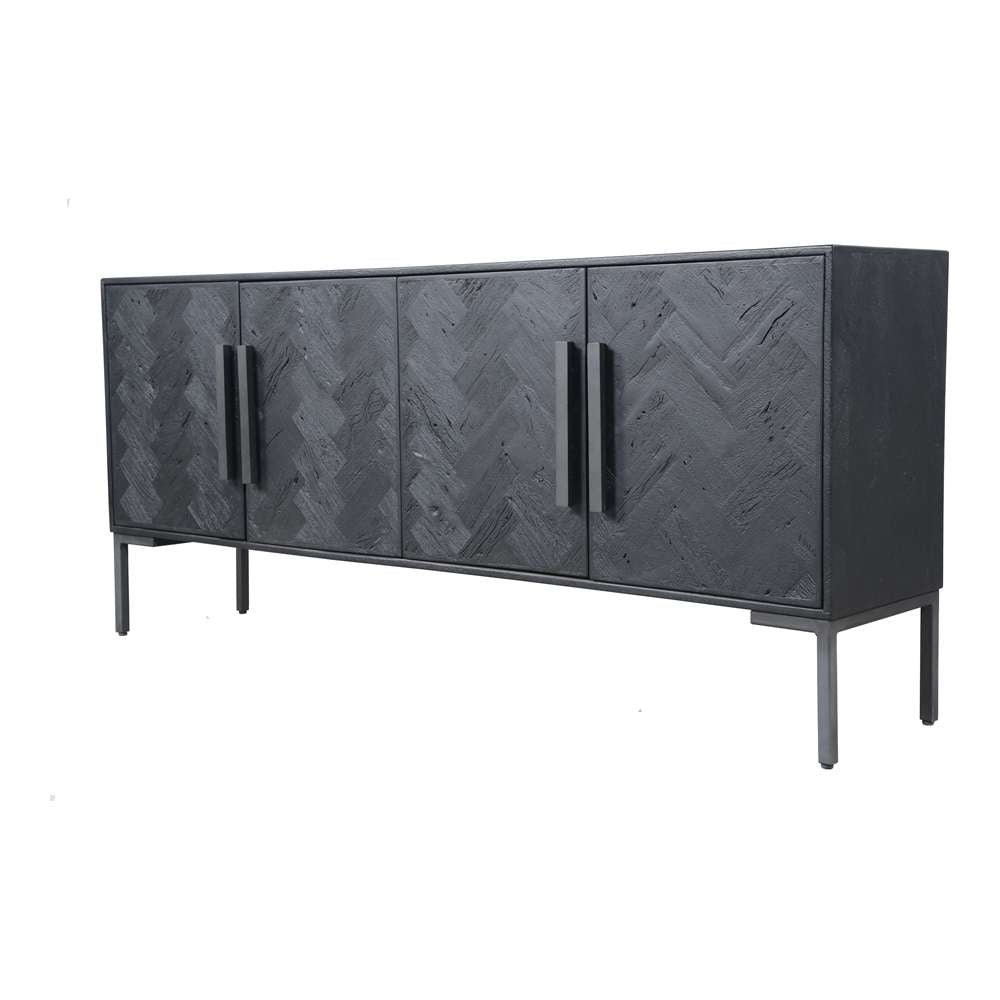 Moes Home - Fishbone Sideboard Black - QM-1003-02 veiw 2