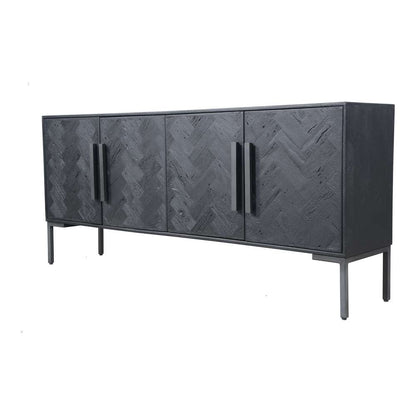 Moes Home - Fishbone Sideboard Black - QM-1003-02 veiw 2