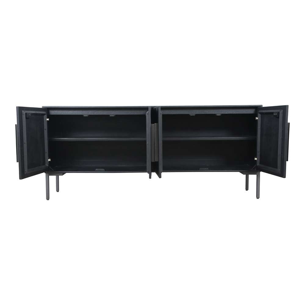 Moes Home - Fishbone Sideboard Black - QM-1003-02 veiw 3