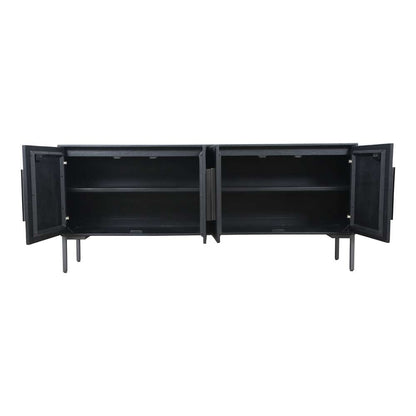 Moes Home - Fishbone Sideboard Black - QM-1003-02 veiw 3