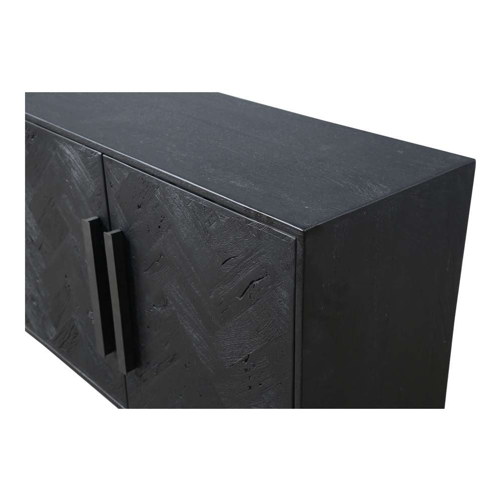 Moes Home - Fishbone Sideboard Black - QM-1003-02 veiw 4