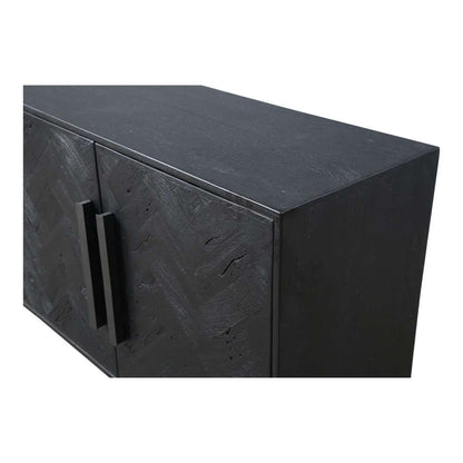 Moes Home - Fishbone Sideboard Black - QM-1003-02 veiw 4