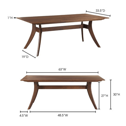 Moes Home - Florence Rectangular Dining Table Small in Walnut - BC-1001-03 veiw 6