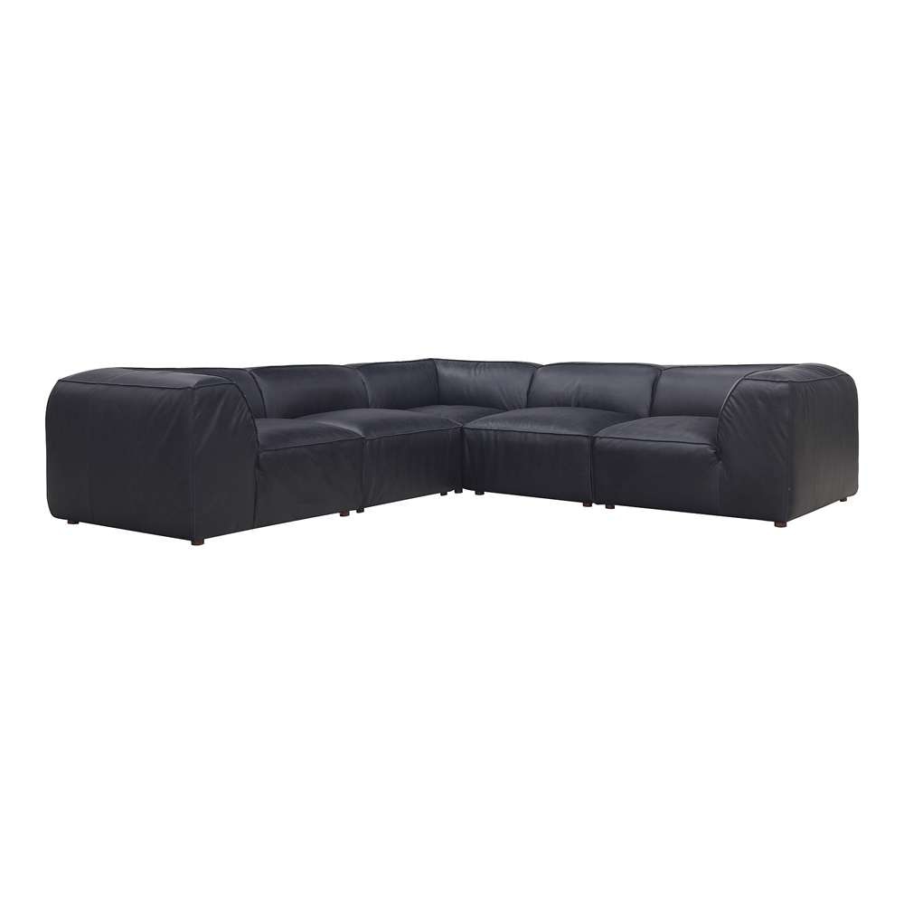 Moes Home - Form Dream Modular Sectional Vantage Black Leather - XQ-1008-02 veiw 2