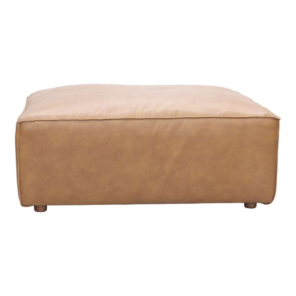 Moes Home - Form Ottoman Sonoran Tan Leather - XQ-1003-40 veiw 1