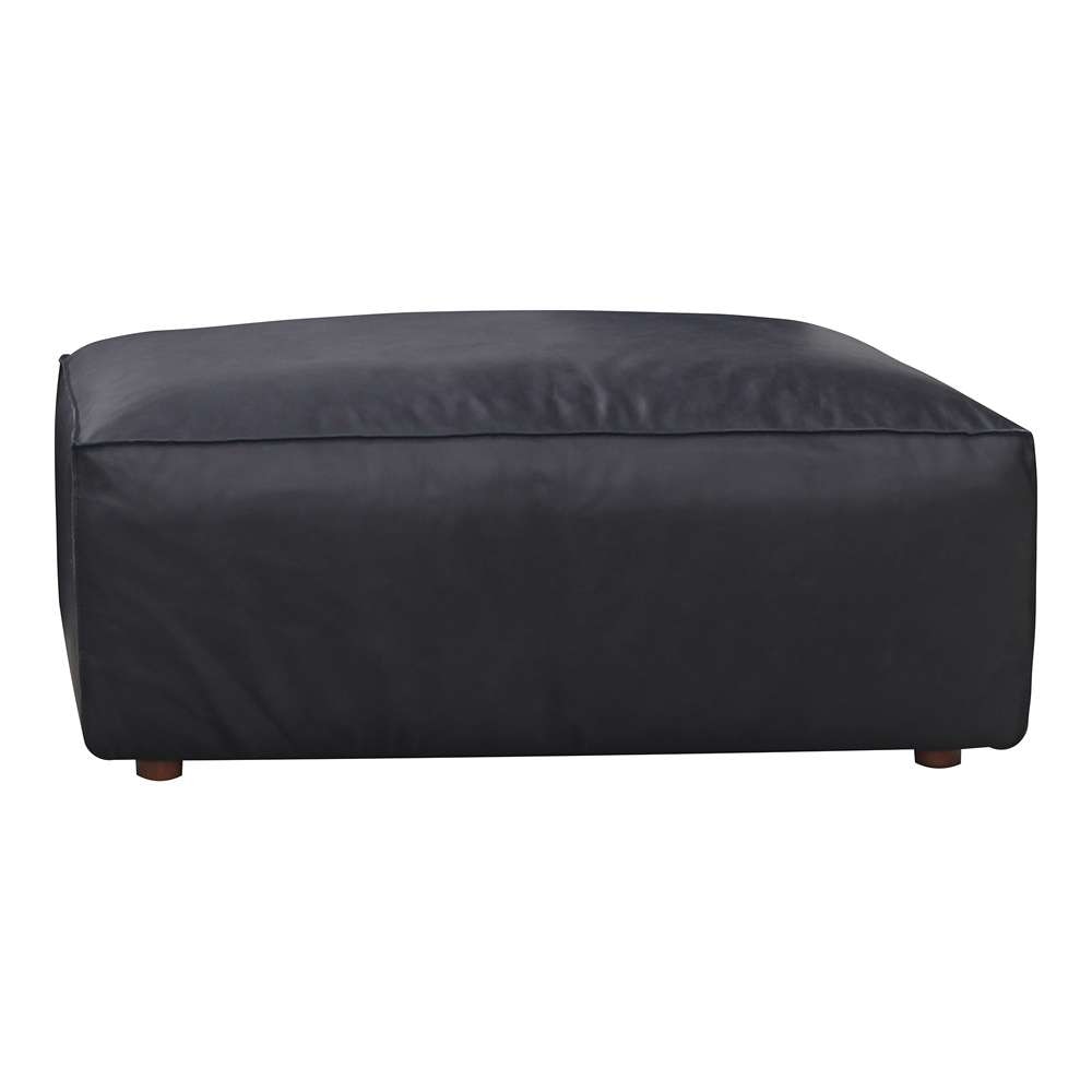 Moes Home - Form Ottoman Vantage Black Leather - XQ-1003-02 veiw 1