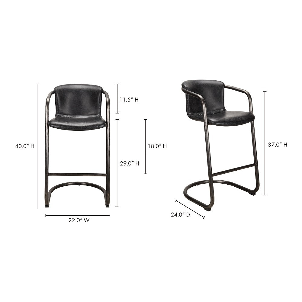 Moes Home - Freeman Barstool in Antique Black (Set of 2) - PK-1060-02 veiw 4