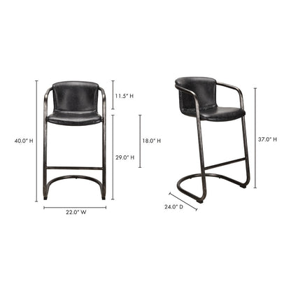 Moes Home - Freeman Barstool in Antique Black (Set of 2) - PK-1060-02 veiw 4