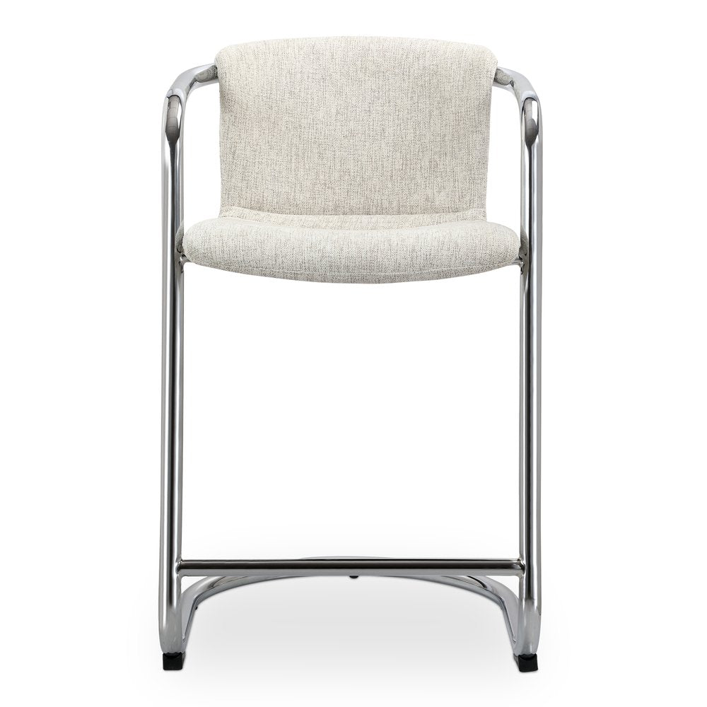 Moes Home - Freeman Chrome Frame Counter Stool Blended Cream - Set of 2 - PK-1115-37 view 3