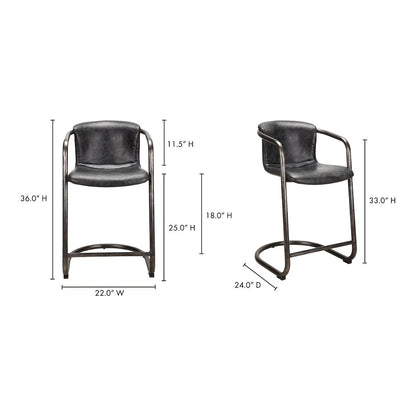Moes Home - Freeman Counter Stool in Antique Black (Set of 2) - PK-1061-02 veiw 4