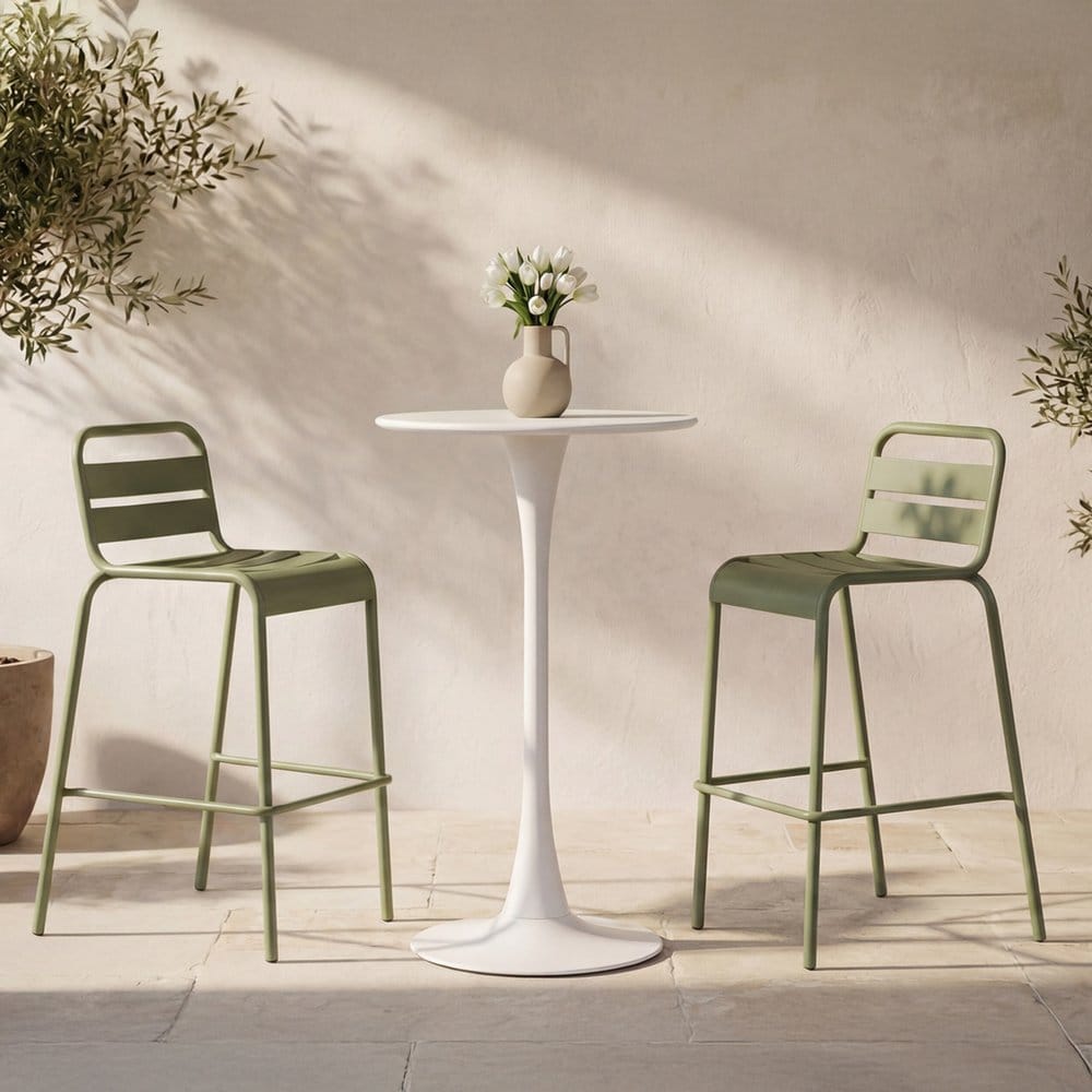 Moes Home - Gage Outdoor Bar Table White - QX-1021-18-0 view 5