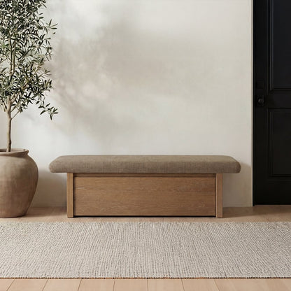 Moes Home - Gemma Storage Bench Taupe - FO-1050-39 view 7