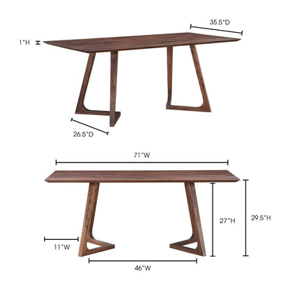 Moes Home - Godenza Dining Table Rectangular in Walnut - CB-1004-03-0 veiw 7