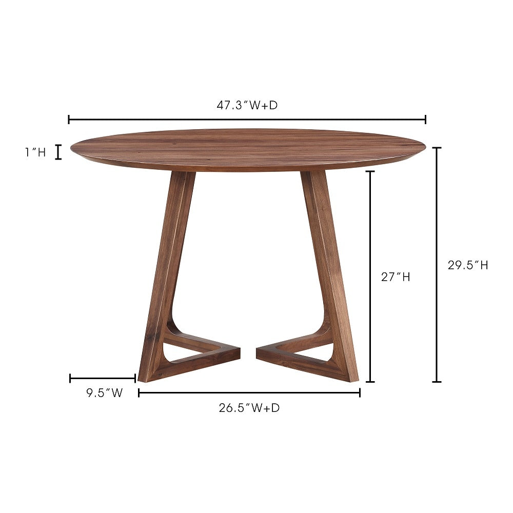 Moes Home - Godenza Dining Table Round in Walnut - CB-1003-03-0 veiw 9