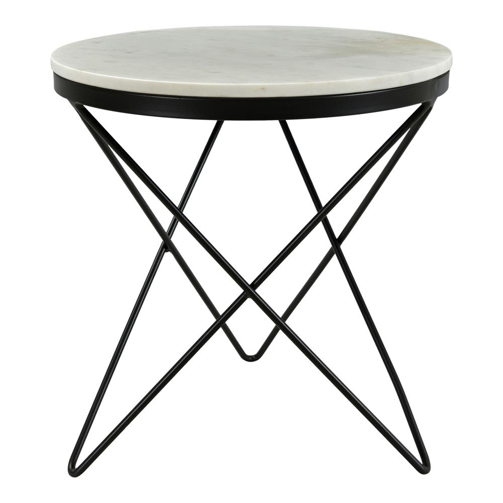 Moes Home - Haley Side Table with Black Base - IK-1001-02 veiw 1