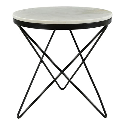 Moes Home - Haley Side Table with Black Base - IK-1001-02 veiw 1