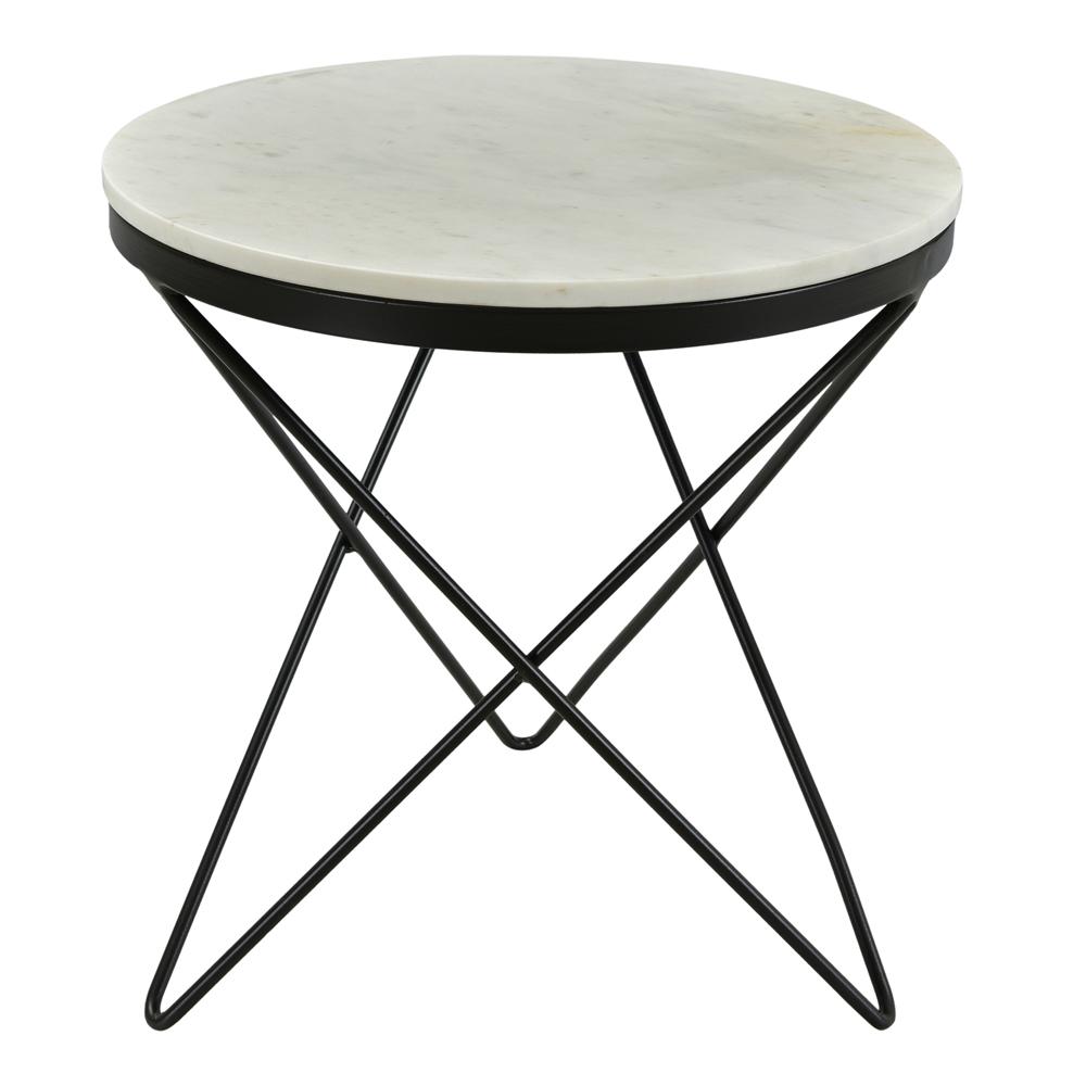 Moes Home - Haley Side Table with Black Base - IK-1001-02 veiw 2