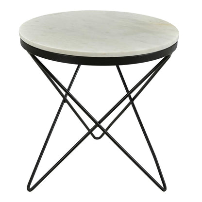 Moes Home - Haley Side Table with Black Base - IK-1001-02 veiw 2