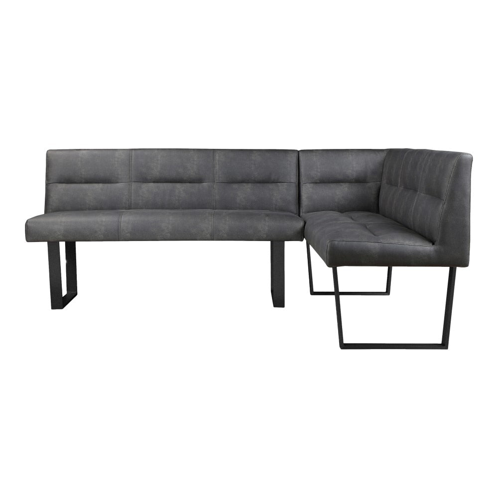 Moes Home - Hanlon Corner Bench in Dark Grey - ER-2066-25-0 veiw 1