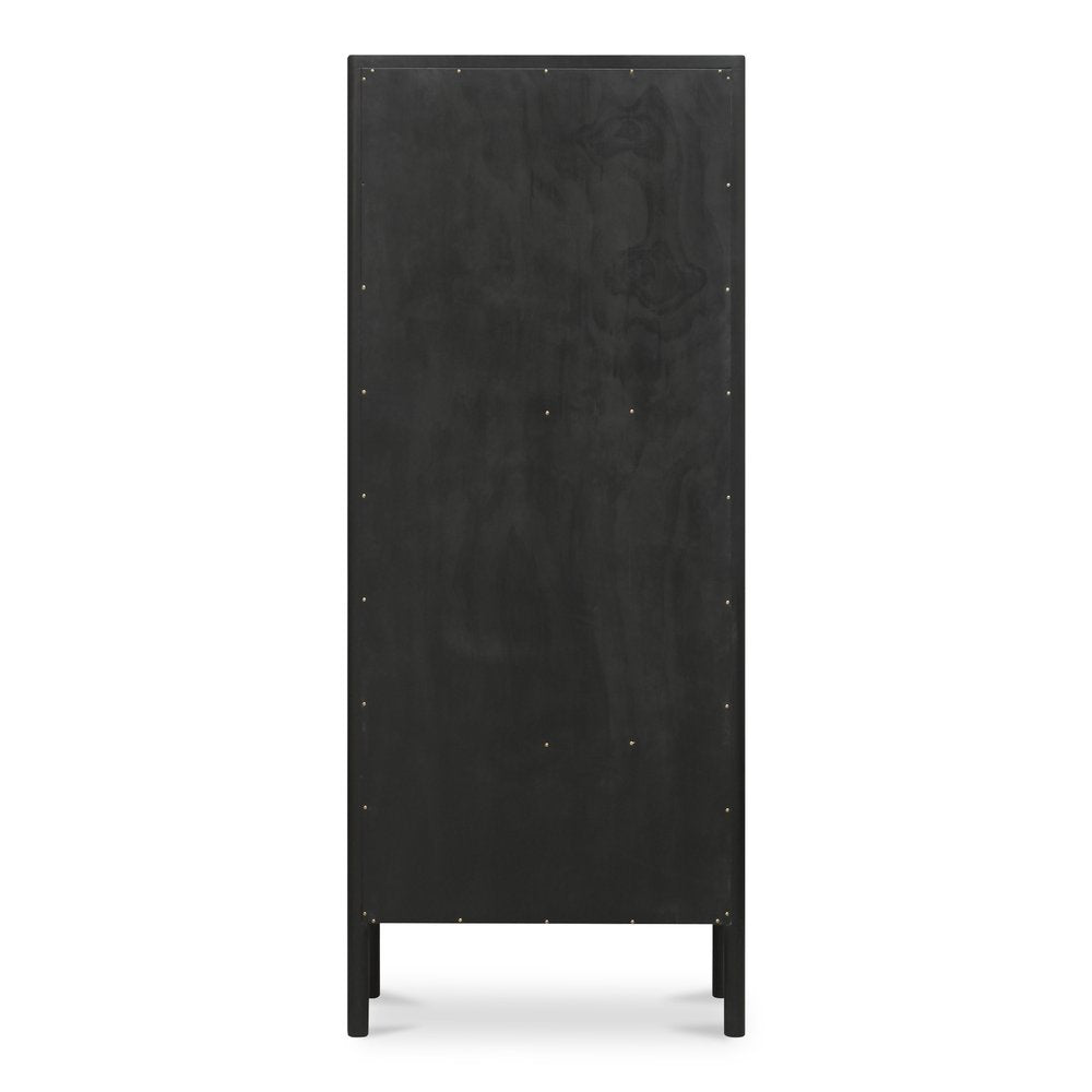 Moes Home - Hannah Tall Cabinet Black - EM-1007-02 view 5