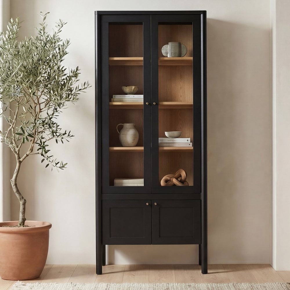 Moes Home - Hannah Tall Cabinet Black - EM-1007-02 view 8