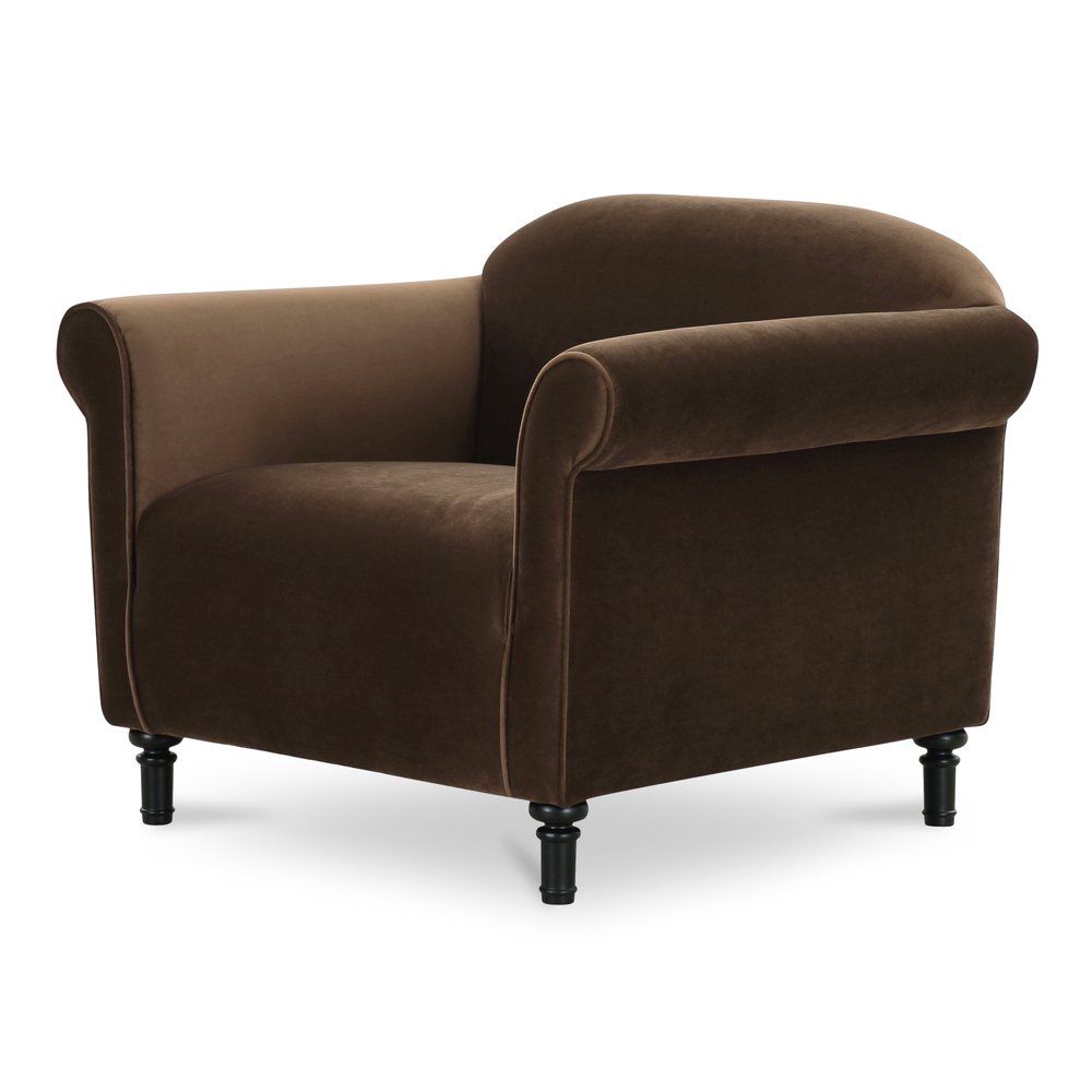 Moes Home - Harmony Accent Chair Dark Brown Faux Mohair - OA-1063-20 view 6