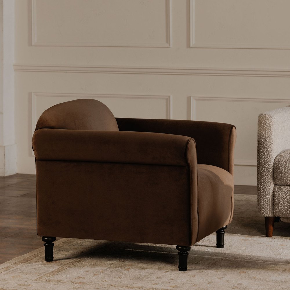 Moes Home - Harmony Accent Chair Dark Brown Faux Mohair - OA-1063-20 view 9